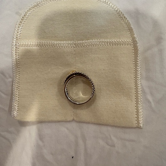David Yurman Silver Gold X Crossover Ring - Picture 5 of 7